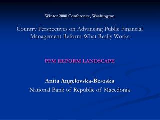 Anita Angelovska-Be ž oska National Bank of Republic of Macedonia