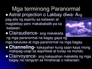 Mga terminong Paranormal