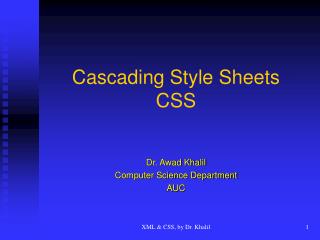 Cascading Style Sheets CSS