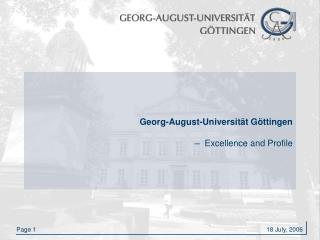 Georg-August-Universität Göttingen – Excellence and Profile