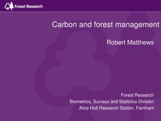 Carbon and forest management