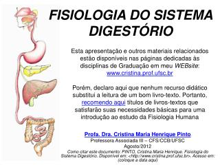 FISIOLOGIA DO SISTEMA DIGESTÓRIO