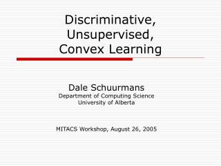 Discriminative, Unsupervised, Convex Learning