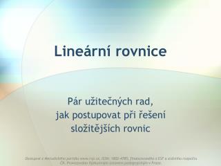 Lineární rovnice