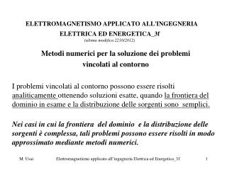 ELETTROMAGNETISMO APPLICATO ALL'INGEGNERIA ELETTRICA ED ENERGETICA_3f (ultima modifica 2210/2012)