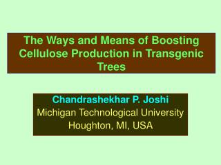 The Ways and Means of Boosting Cellulose Production in Transgenic Trees