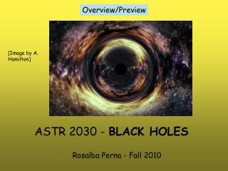 ASTR 2030 - BLACK HOLES
