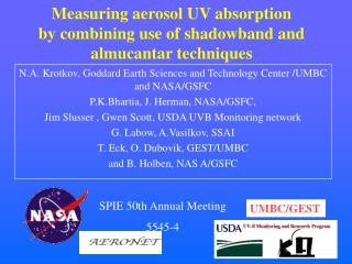 Measuring aerosol UV absorption by combining use of shadowband and almucantar techniques