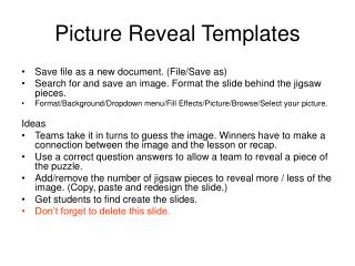 Picture Reveal Templates