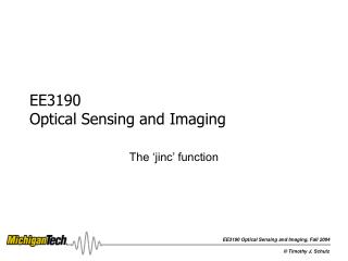 EE3190 Optical Sensing and Imaging