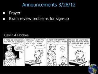 Announcements 3/28/12