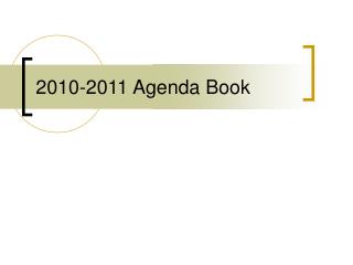 2010-2011 Agenda Book