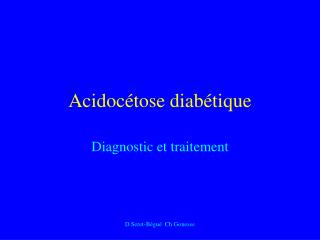 Acidocétose diabétique