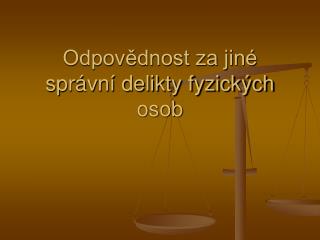 Odpovědnost za jiné správní delikty fyzických osob