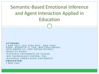 Semantic-Based Emotional Inference and Agent Interaction Applied in Education