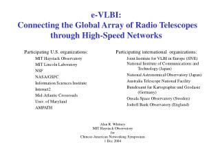 e-VLBI: Connecting the Global Array of Radio Telescopes through High-Speed Networks