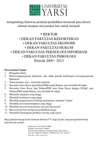 REKTOR DEKAN FAKULTAS KEDOKTERAN DEKAN FAKULTAS EKONOMI DEKAN FAKULTAS HUKUM