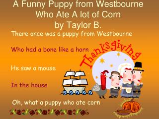 A Funny Puppy from Westbourne Who Ate A lot of Corn by Taylor B.