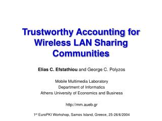 Trustworthy Accounting for Wireless LAN Sharing Communities