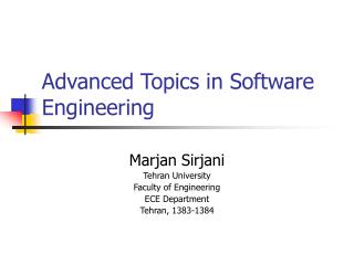 Advanced Topics in Software Engineering