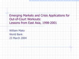 William Mako World Bank 23 March 2004