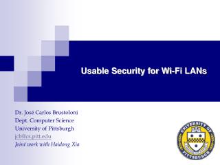 Usable Security for Wi-Fi LANs
