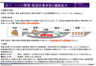 14-1. 　 ・・・ (1) 保管・配送の基本形と機能拡大