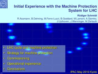 LHC cycle and machine protection Strategy for machine protection Commissioning