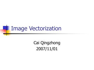Image Vectorization