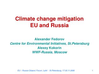 Climate change mitigation EU and Russia