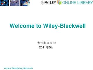 Welcome to Wiley-Blackwell