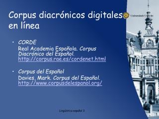 Corpus diacrónicos digitales en línea