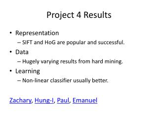 Project 4 Results