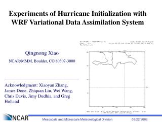 Experiments of Hurricane Initialization with WRF Variational Data Assimilation System