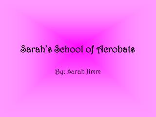 Sarah’s School of Acrobats