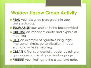 Walden Jigsaw Group Activity