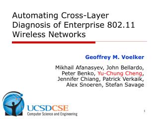 Automating Cross-Layer Diagnosis of Enterprise 802.11 Wireless Networks