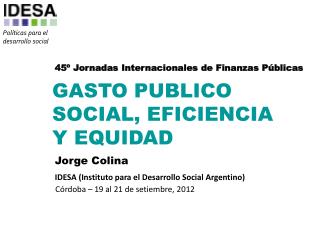 45º Jornadas Internacionales de Finanzas Públicas