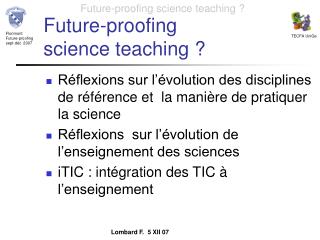 Future-proofing science teaching ?