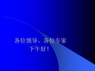 各位领导、各位专家 下午好 ！