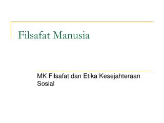 Filsafat Manusia