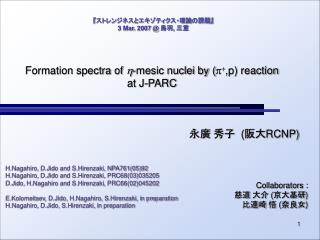 Formation spectra of h -mesic nuclei by ( p + ,p) reaction at J-PARC