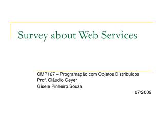 Survey about Web Services