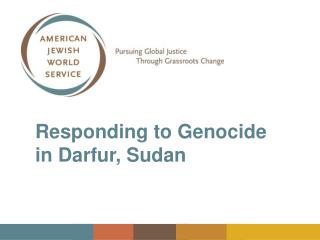 Responding to Genocide in Darfur, Sudan