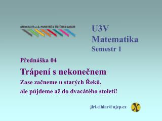 U3V Matematika Semestr 1