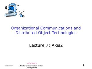 Organizational Communications and Distributed Object Technologies