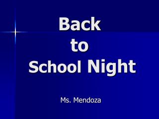 Back to School Night