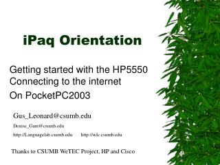 iPaq Orientation