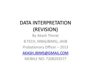 DATA INTERPRETATION (REVISION)