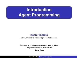 Introduction Agent Programming